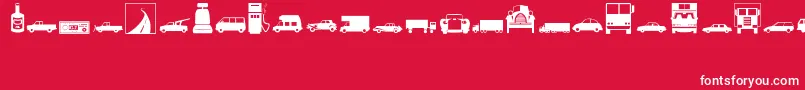 フォントTranspor – 赤い背景に白い文字