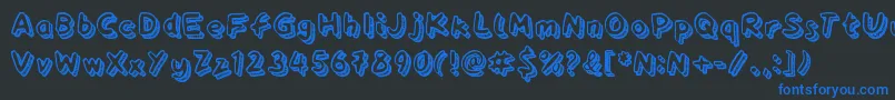 Playtime-Schriftart – Blaue Schriften auf schwarzem Hintergrund