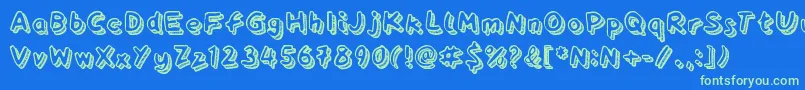 Playtime Font – Green Fonts on Blue Background