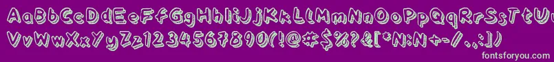 Playtime-Schriftart – Grüne Schriften auf violettem Hintergrund