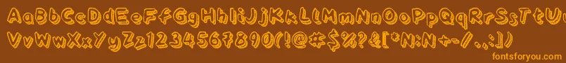 Playtime Font – Orange Fonts on Brown Background