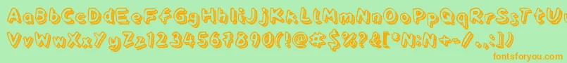 Playtime Font – Orange Fonts on Green Background