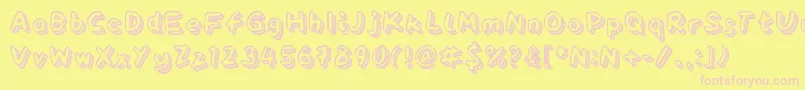 Playtime Font – Pink Fonts on Yellow Background