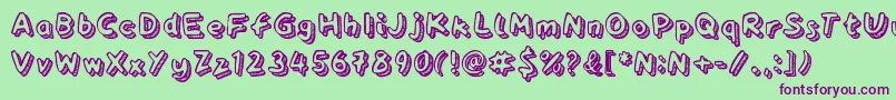 Playtime Font – Purple Fonts on Green Background
