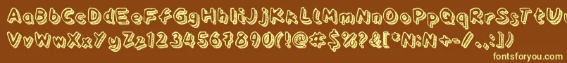 Playtime Font – Yellow Fonts on Brown Background