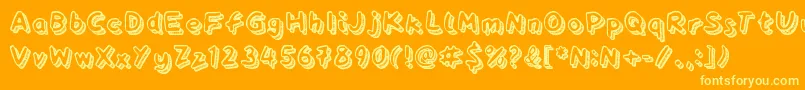 Playtime-Schriftart – Gelbe Schriften auf orangefarbenem Hintergrund
