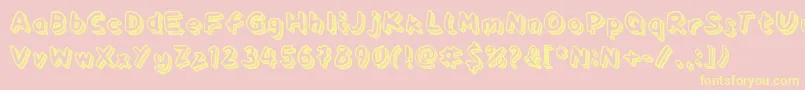 Playtime-Schriftart – Gelbe Schriften auf rosa Hintergrund