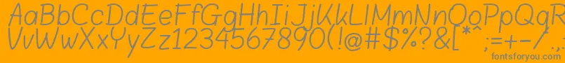 BloklettersBalpen Font – Gray Fonts on Orange Background