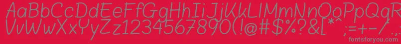 BloklettersBalpen Font – Gray Fonts on Red Background