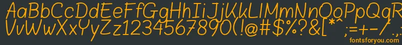 BloklettersBalpen-Schriftart – Orangefarbene Schriften auf schwarzem Hintergrund