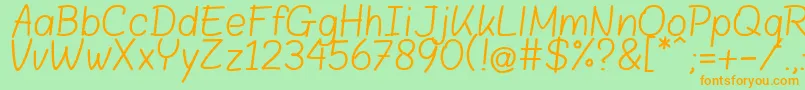 BloklettersBalpen Font – Orange Fonts on Green Background