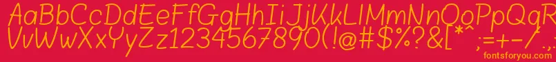 BloklettersBalpen Font – Orange Fonts on Red Background