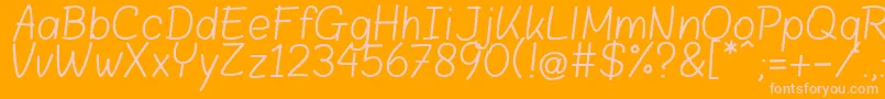 BloklettersBalpen Font – Pink Fonts on Orange Background