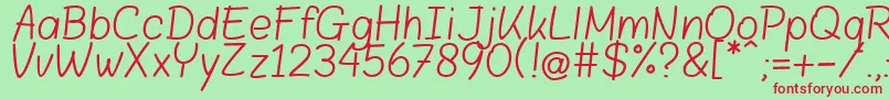 BloklettersBalpen Font – Red Fonts on Green Background