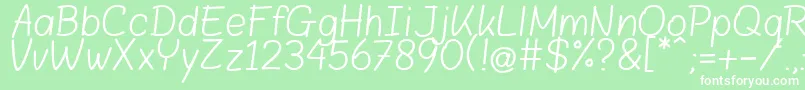 BloklettersBalpen Font – White Fonts on Green Background