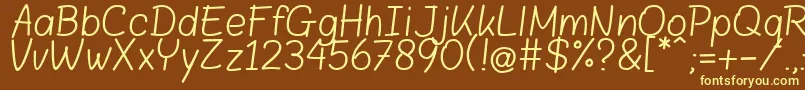 BloklettersBalpen Font – Yellow Fonts on Brown Background