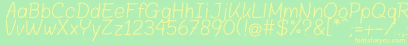 BloklettersBalpen Font – Yellow Fonts on Green Background