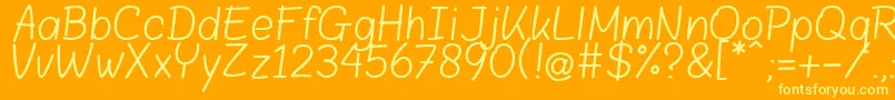 BloklettersBalpen Font – Yellow Fonts on Orange Background