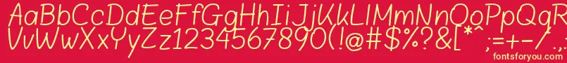 BloklettersBalpen Font – Yellow Fonts on Red Background