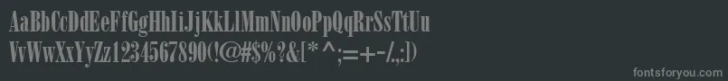 BodonipostercompressedBoldDb Font – Gray Fonts on Black Background