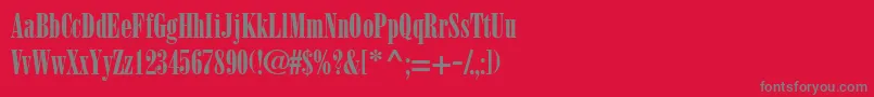 BodonipostercompressedBoldDb-Schriftart – Graue Schriften auf rotem Hintergrund