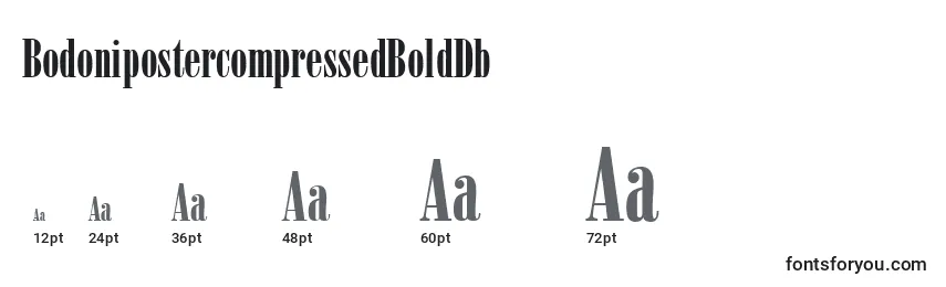 Размеры шрифта BodonipostercompressedBoldDb