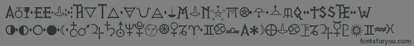 フォントPrVikingAlternates – 黒い文字の灰色の背景