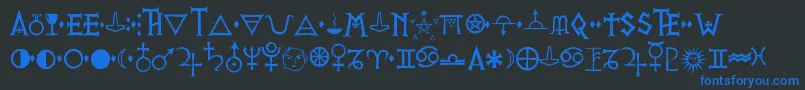 PrVikingAlternates Font – Blue Fonts on Black Background