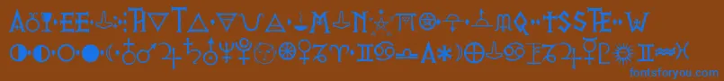 PrVikingAlternates Font – Blue Fonts on Brown Background