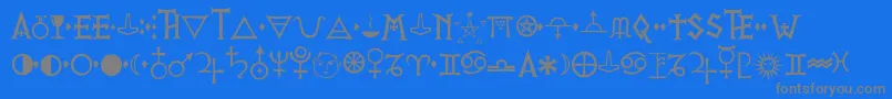 PrVikingAlternates Font – Gray Fonts on Blue Background