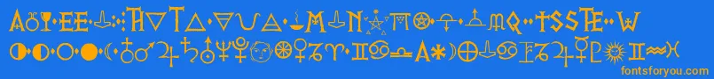 PrVikingAlternates Font – Orange Fonts on Blue Background