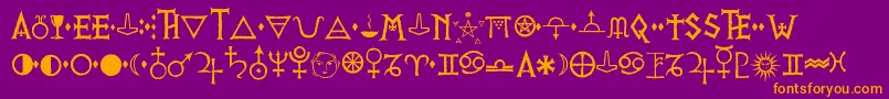 PrVikingAlternates Font – Orange Fonts on Purple Background