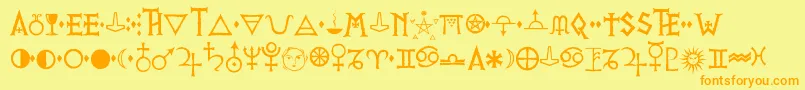 PrVikingAlternates Font – Orange Fonts on Yellow Background