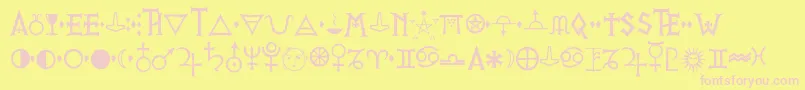 PrVikingAlternates Font – Pink Fonts on Yellow Background