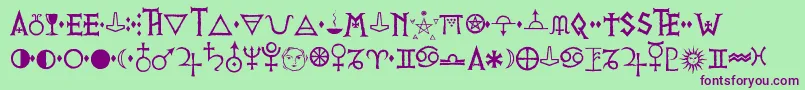 PrVikingAlternates Font – Purple Fonts on Green Background