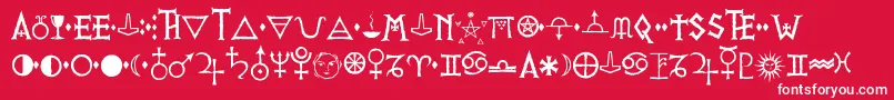 フォントPrVikingAlternates – 赤い背景に白い文字