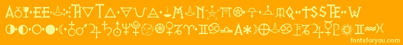 PrVikingAlternates Font – Yellow Fonts on Orange Background