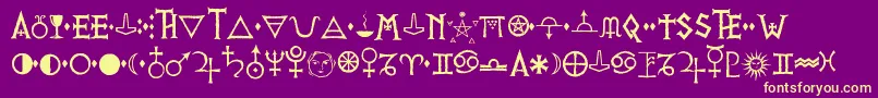 PrVikingAlternates Font – Yellow Fonts on Purple Background