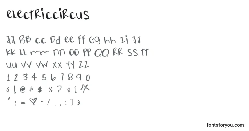Electriccircusフォント–アルファベット、数字、特殊文字