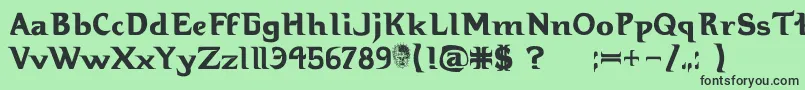 フォントHellbound – 緑の背景に黒い文字