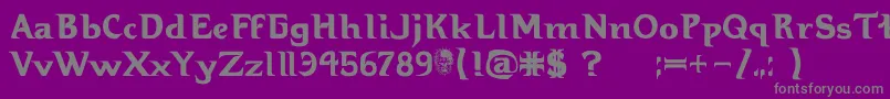 フォントHellbound – 紫の背景に灰色の文字