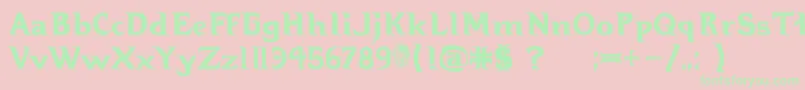 Hellbound Font – Green Fonts on Pink Background