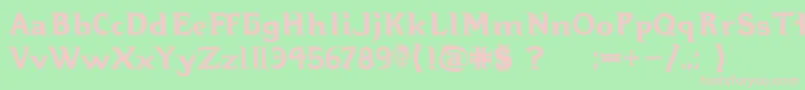 フォントHellbound – 緑の背景にピンクのフォント