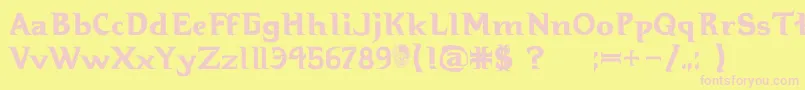 Hellbound-fontti – vaaleanpunaiset fontit keltaisella taustalla