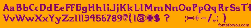 Hellbound Font – Purple Fonts on Orange Background