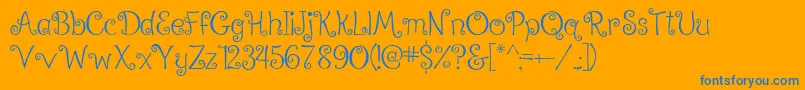 RalphieBrownRegular Font – Blue Fonts on Orange Background