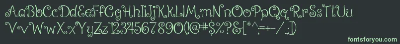 RalphieBrownRegular-fontti – vihreät fontit mustalla taustalla
