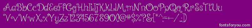 RalphieBrownRegular Font – Green Fonts on Purple Background