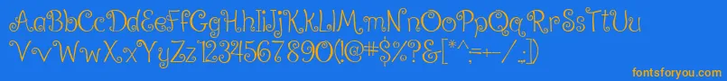 RalphieBrownRegular Font – Orange Fonts on Blue Background