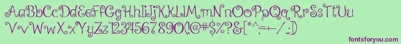 RalphieBrownRegular Font – Purple Fonts on Green Background